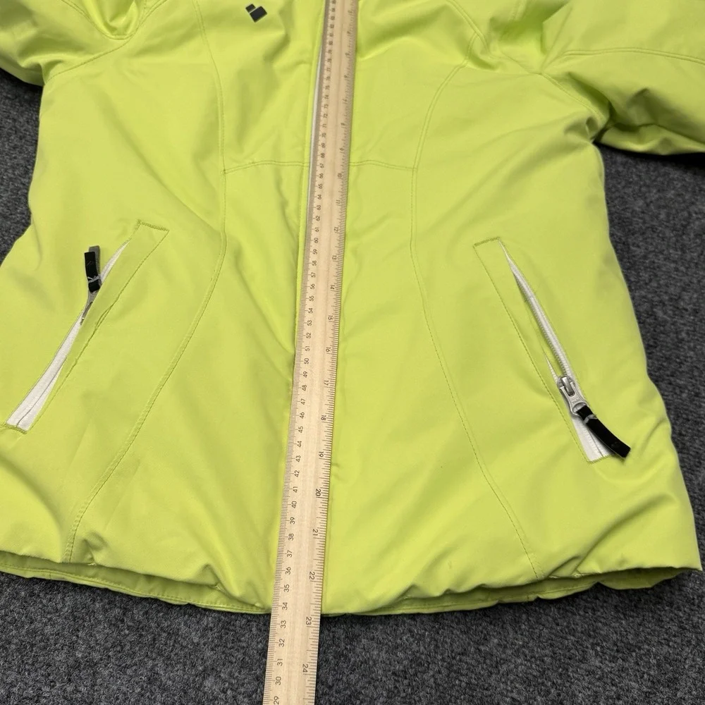 Obermeyer Ski Jacket Teen‎ L 14-16 Neon Lime Green Hooded Winter Coat Gorpcore